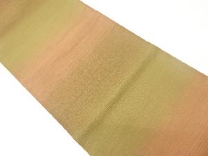 横段に格子模様織出し全通袋帯